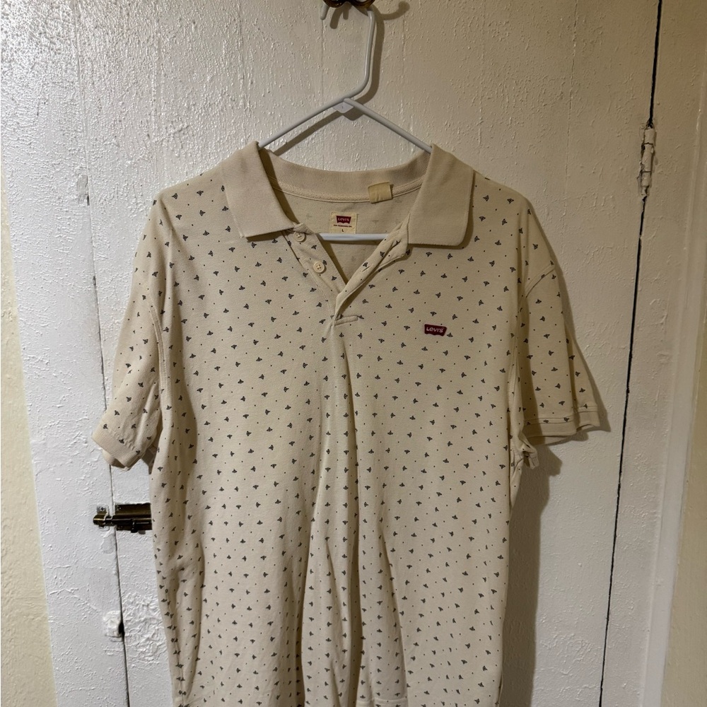 Levi's Beige Polo Shirt with Pattern